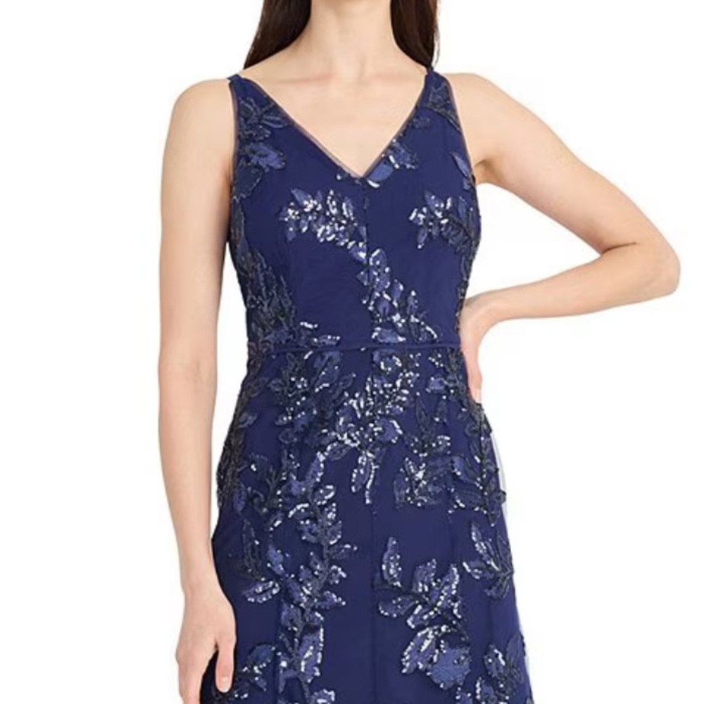 Maggy London Navy Embroidered Midi Dress - Picture 2 of 10